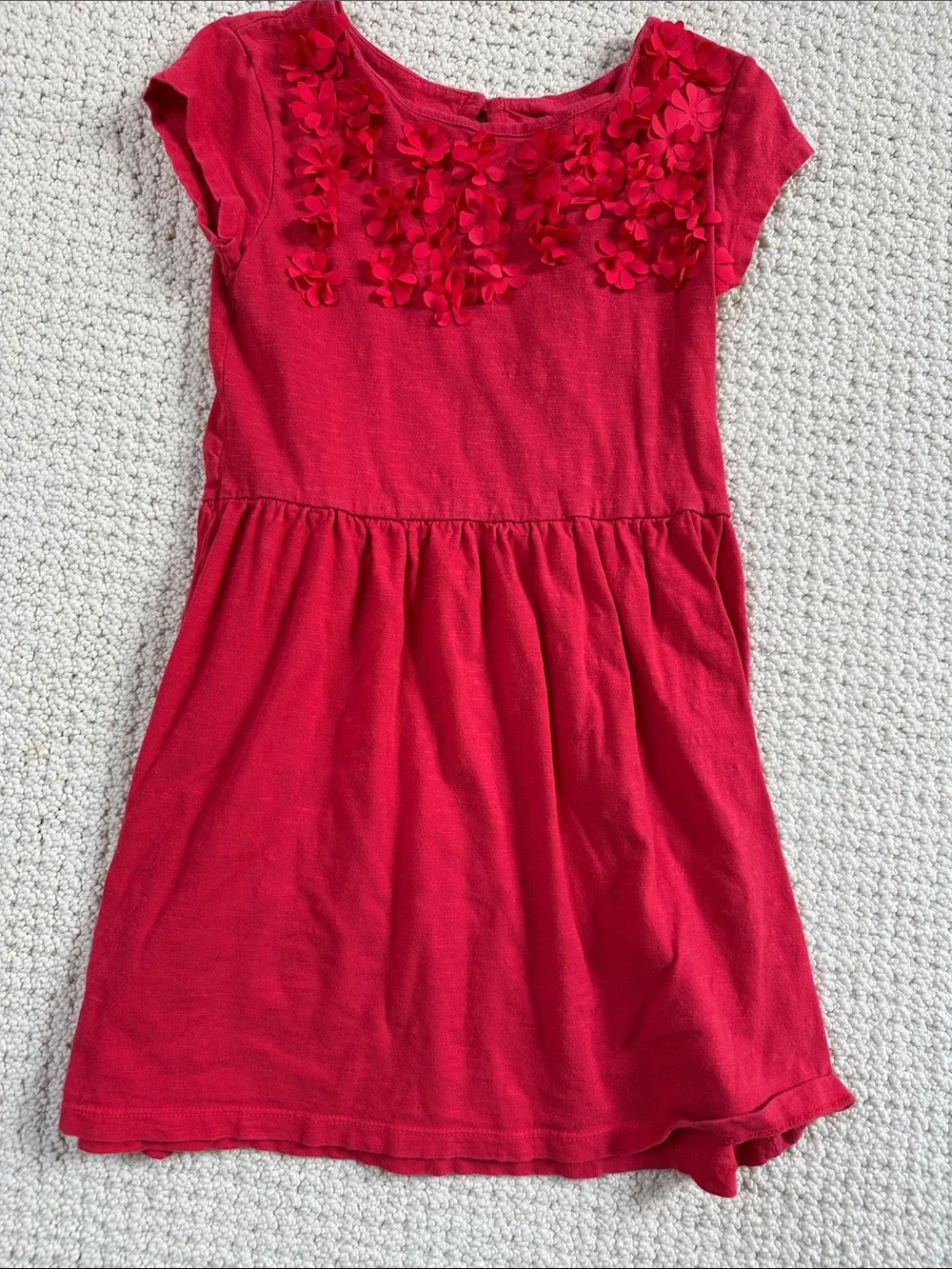 GAP Girls Red Floral Appliqué Knit Dress